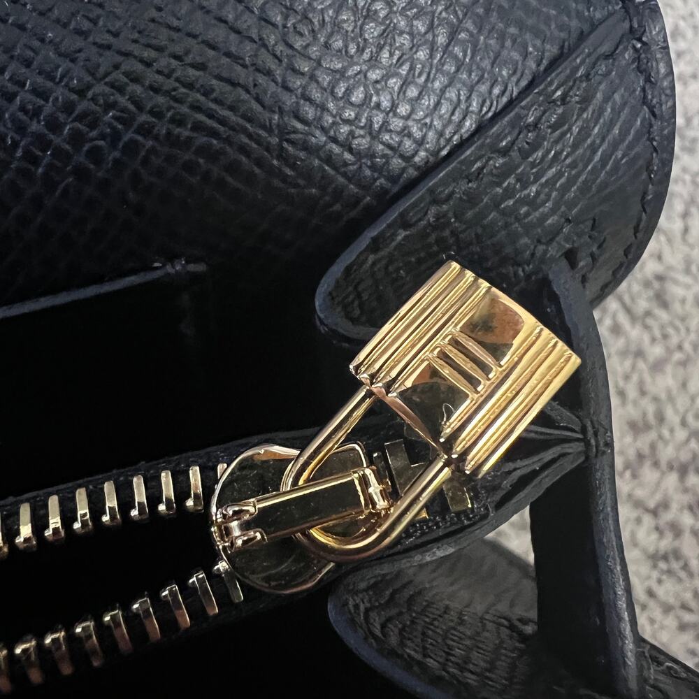 Hermes Womens Luxury Minimalist Kelly Classique To Go Wallet Epsom Calfskin Noir - Picture 12 of 16